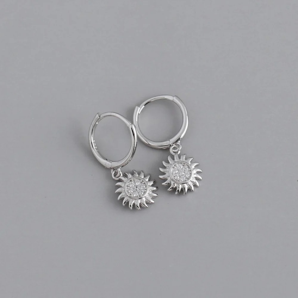 Atolea - Helios Hoop Earrings - 18k White Gold - Waterproof and New w/ Dust Bag